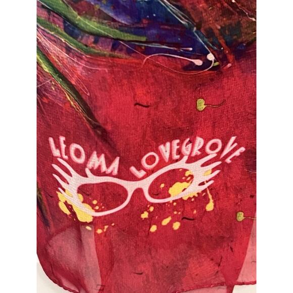 Designer Signed LEONA LOVEGROVE Colorful Ferns Tie Die Beach Long Scarf Wrap - Picture 6 of 7